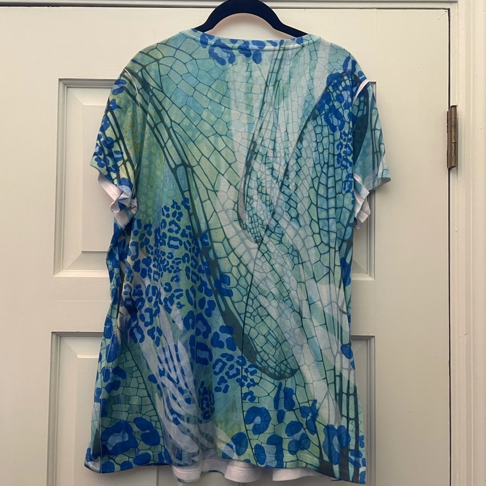 Chicos Zenergy Summer Tunic Top w Bling 3 ( 1 X ) - Picture 3 of 3